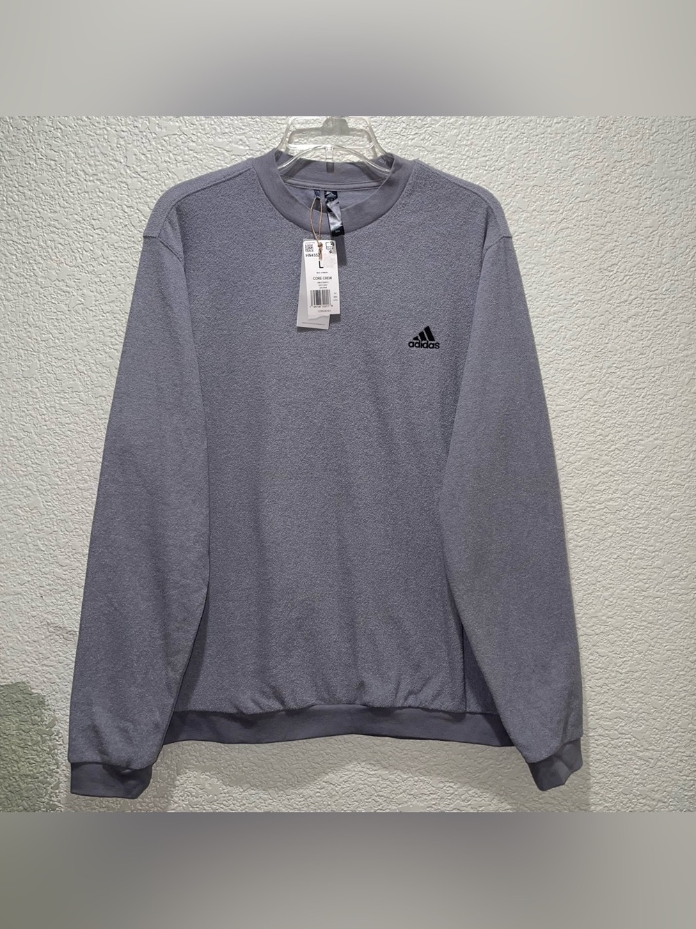 NWT Adidas Sweatshirt Men Core Crewneck Golf Grey Outerwear Gym Athleisure Sz L
